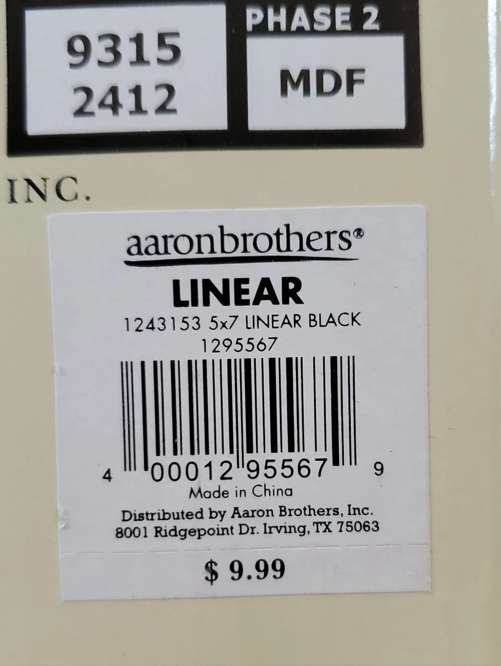 Aaron Brothers Linear Black Frame 5x7 Set Of 6